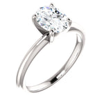 Moissanite Oval Solitaire 8x6mm (1ct) Engagement Ring (Colorless-DEF)