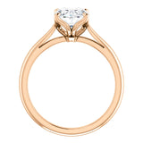 14K Rose Gold 9x7mm (1.5ct) Oval Moissanite Solitaire Engagement Ring (GHI-Near Colorless)