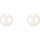 Sterling Silver 7-7.5mm Freshwater Cultured Pearl Earrings
