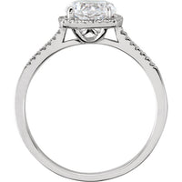 Sterling Silver Created White Sapphire & .01 CTW Diamond Ring